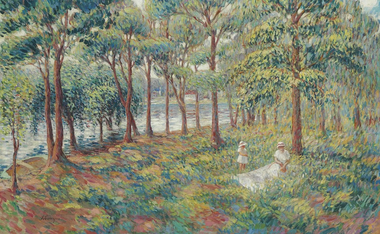 Madame Lebasque e sua figlia sulle rive della Marna
